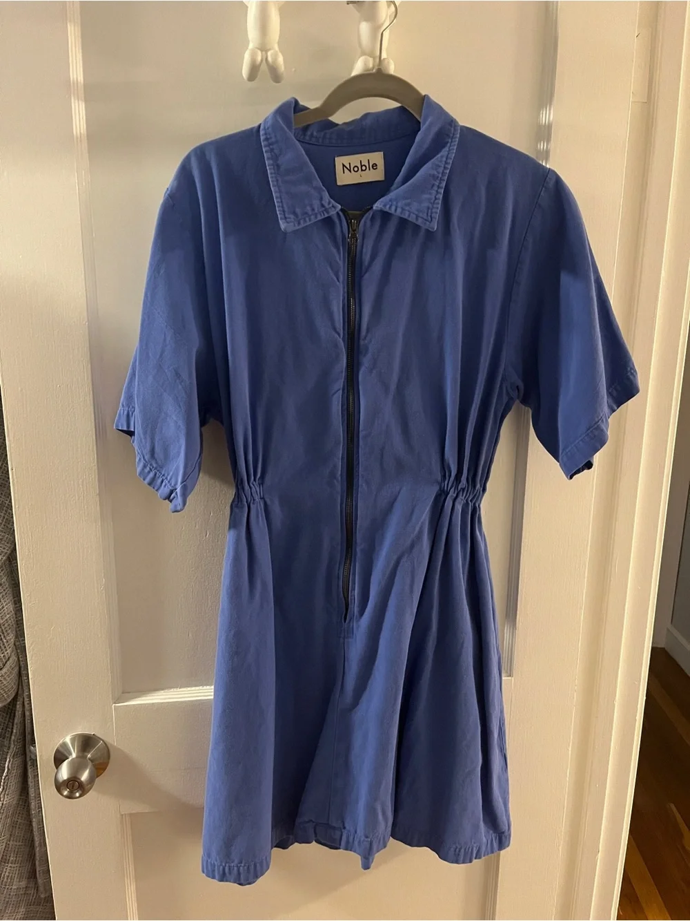 Noble Blue Zip-Front Mini Dress - Picture 2 of 4